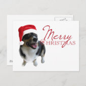 Merry kerst Corgi Santa Feestdagenkaart (Voorkant / Achterkant)