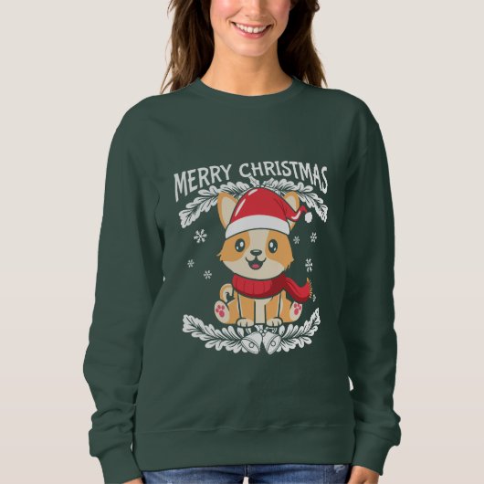 Merry kerst Corgi Trui (Voorkant)