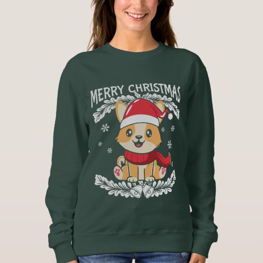 Merry kerst Corgi Trui (Voorkant)