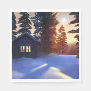 Merry kerst Cozy Cabin Servet