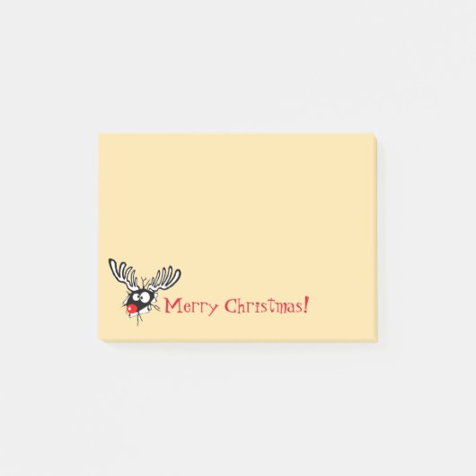 Merry kerst Crazy Red Nosed Reindeer Post-it® Notes (Voorkant)