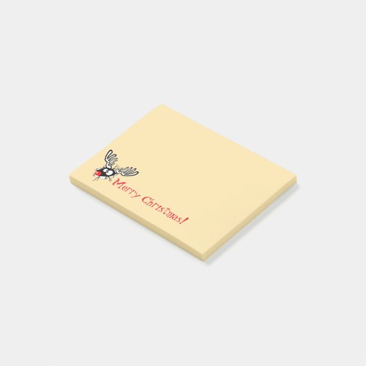 Merry kerst Crazy Red Nosed Reindeer Post-it® Notes (Schuin)
