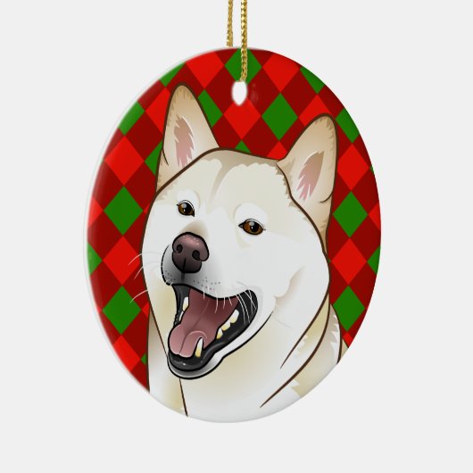 Merry kerst Cream Shiba Inu Ornament (Rechts)