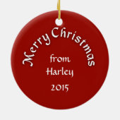 Merry kerst Cream Shiba Inu Ornament (Achterkant)