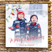 Merry kerst Cute Colorful String Lights Foto Afdruk