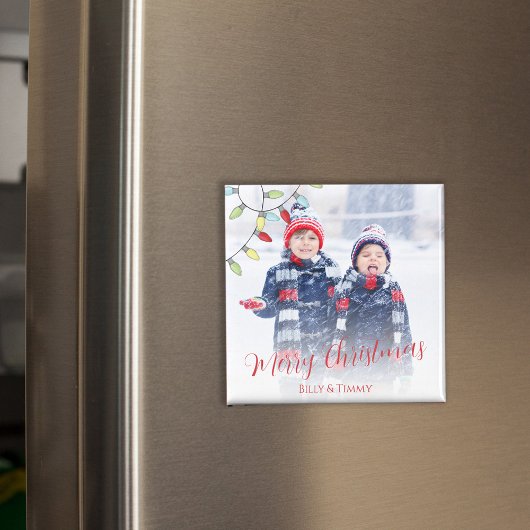 Merry kerst Cute Colorful String Lights Magneet