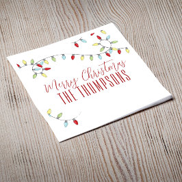 Merry kerst Cute Colorful String Lights Servet