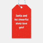 Merry kerst Cute Elf Cadeaulabel (Achterkant)