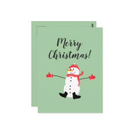 Merry kerst Cute Frosty Snowman Briefkaart