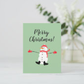 Merry kerst Cute Frosty Snowman Briefkaart (Staand voorkant)