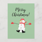 Merry kerst Cute Frosty Snowman Briefkaart (Voorkant)