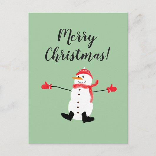 Merry kerst Cute Frosty Snowman Briefkaart (Voorkant)