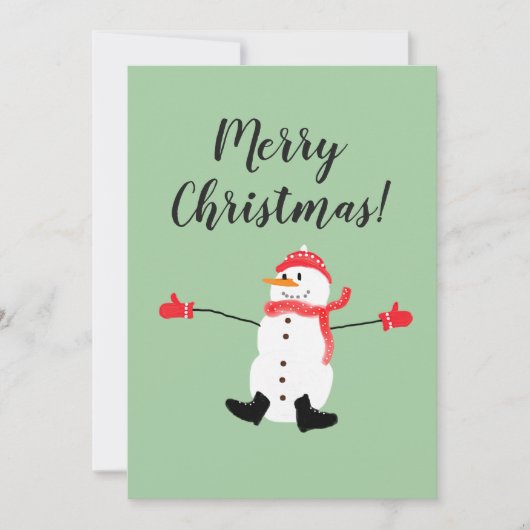 Merry kerst Cute Frosty Snowman Kaart (Voorkant)