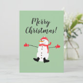 Merry kerst Cute Frosty Snowman Kaart (Staand voorkant)