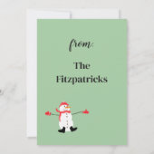 Merry kerst Cute Frosty Snowman Kaart (Achterkant)