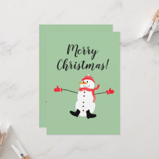 Merry kerst Cute Frosty Snowman Kaart
