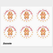Merry kerst Cute GingerbrooMan Ronde Sticker (Vel)
