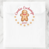 Merry kerst Cute GingerbrooMan Ronde Sticker (Tas)