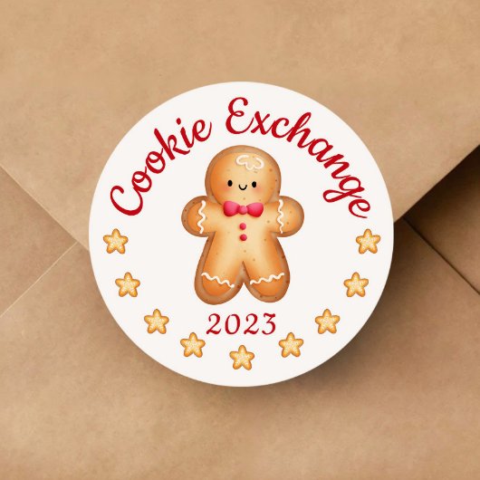 Merry kerst Cute GingerbrooMan Ronde Sticker