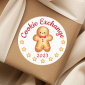 Merry kerst Cute GingerbrooMan Ronde Sticker