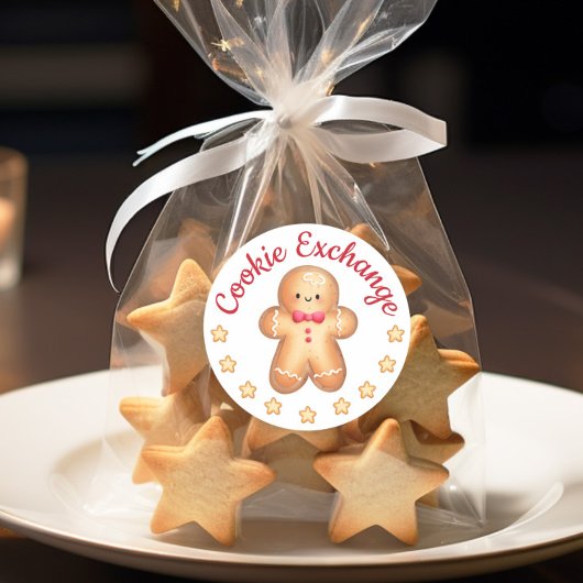 Merry kerst Cute GingerbrooMan Ronde Sticker