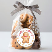 Merry kerst Cute GingerbrooMan Ronde Sticker