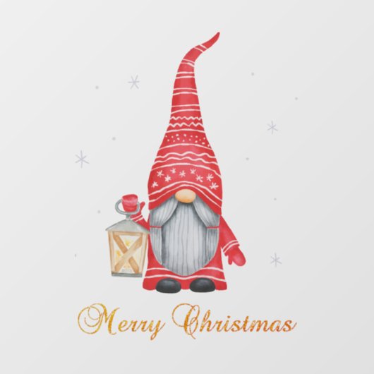 Merry kerst Cute Gnome Raamsticker (Vel)