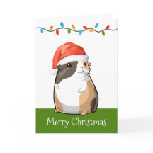 Merry kerst Cute Guinea Pig Santa