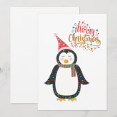Merry kerst Cute Penguin Feestdagenkaart (Voorkant / Achterkant)
