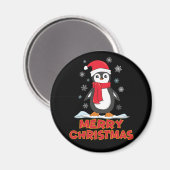 Merry kerst Cute Penguin Magneet (Voorkant / Achterkant)