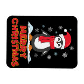 Merry kerst Cute Penguin Magneet (Horizontaal)
