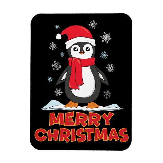 Merry kerst Cute Penguin Magneet (Verticaal)
