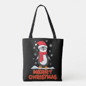 Merry kerst Cute Penguin Tote Bag (Achterkant)