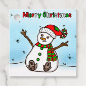Merry kerst Cute Plump Snowman Bedankjes Labels (Voorkant)