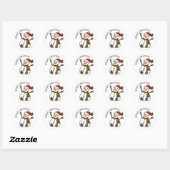 Merry kerst Cute Plump Snowman Ronde Sticker (Vel)