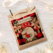 Merry kerst Cute Santa Red traditionele tartan Bedankzakje (Geknipt)