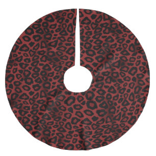 Merry kerst Dark Red Jaguar Animal Print Kerstboom Rok