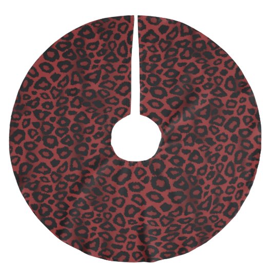 Merry kerst Dark Red Jaguar Animal Print Kerstboom Rok (Voorkant)