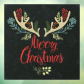 Merry kerst Deer Antlers Raamsticker (Vel 3)