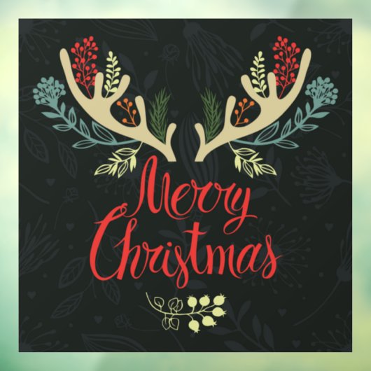 Merry kerst Deer Antlers Raamsticker (Vel 3)