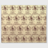 Merry kerst Deer Gold Donk Red Modern Cadeaupapier (Vlak)