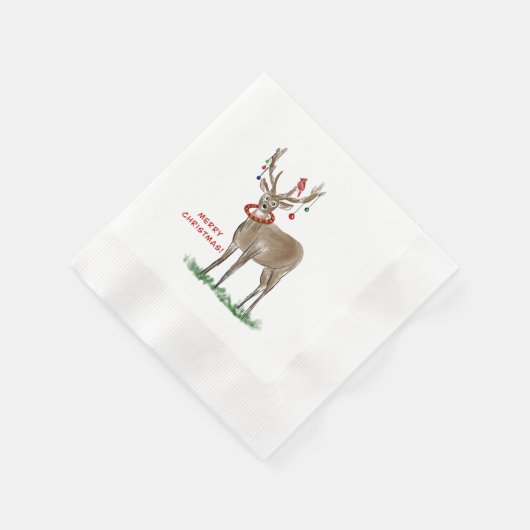 Merry kerst Deer napkins Servet (Hoek)