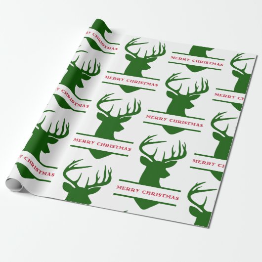 Merry kerst Deer Wrapping Paper - Michael Cadeaupapier (Uitgerold)