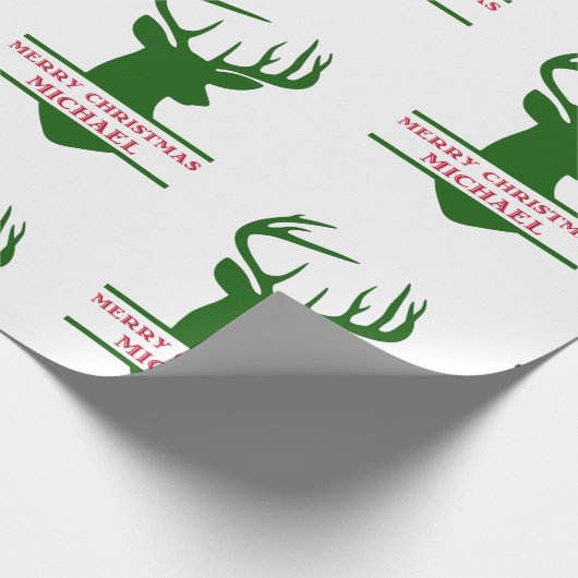 Merry kerst Deer Wrapping Paper - Michael Cadeaupapier (Hoek)