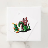 Merry kerst Dragon Bedankjes Labels (In situ)