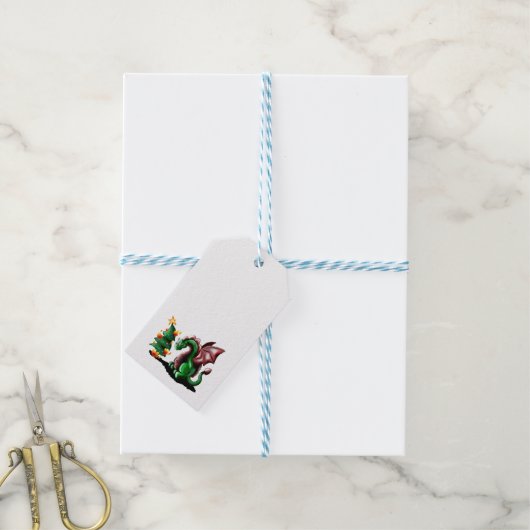 Merry kerst Dragon Cadeaulabel (Met Touw)