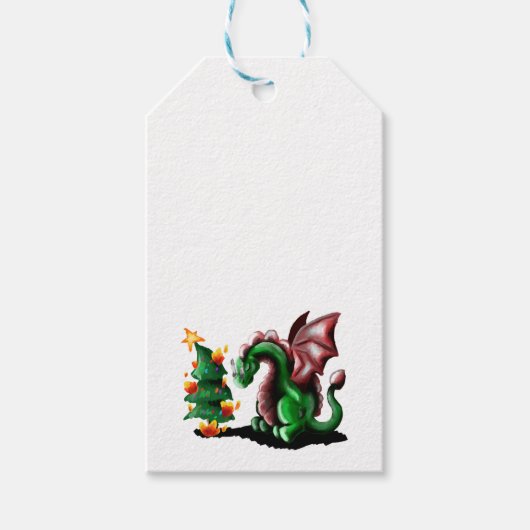 Merry kerst Dragon Cadeaulabel (Voorkant)