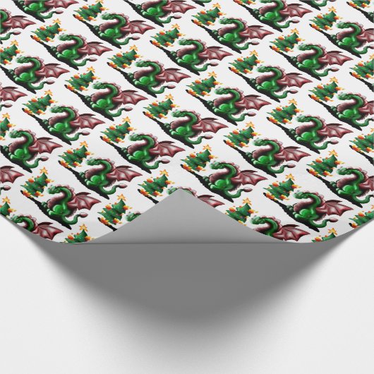 Merry kerst Dragon Cadeaupapier (Hoek)