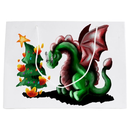 Merry kerst Dragon Groot Cadeauzakje (Voorkant)