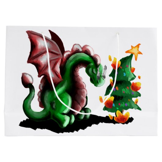 Merry kerst Dragon Groot Cadeauzakje (Achterkant)